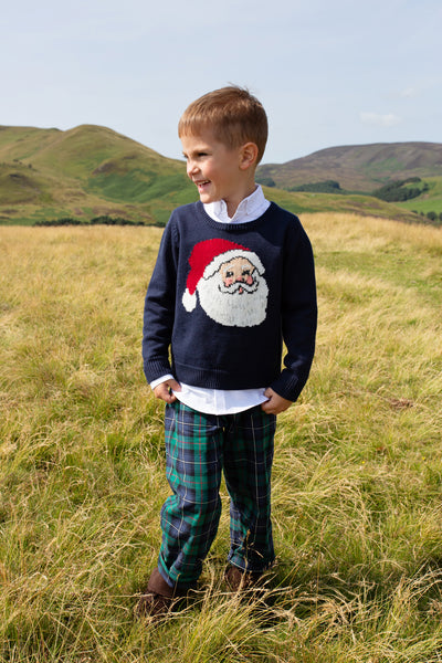 Boys Oliver Sweater - Navy Santa