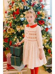 Olympe Red Long Sleeve Smocked Dress