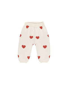 HEART KNIT PANTS IVORY