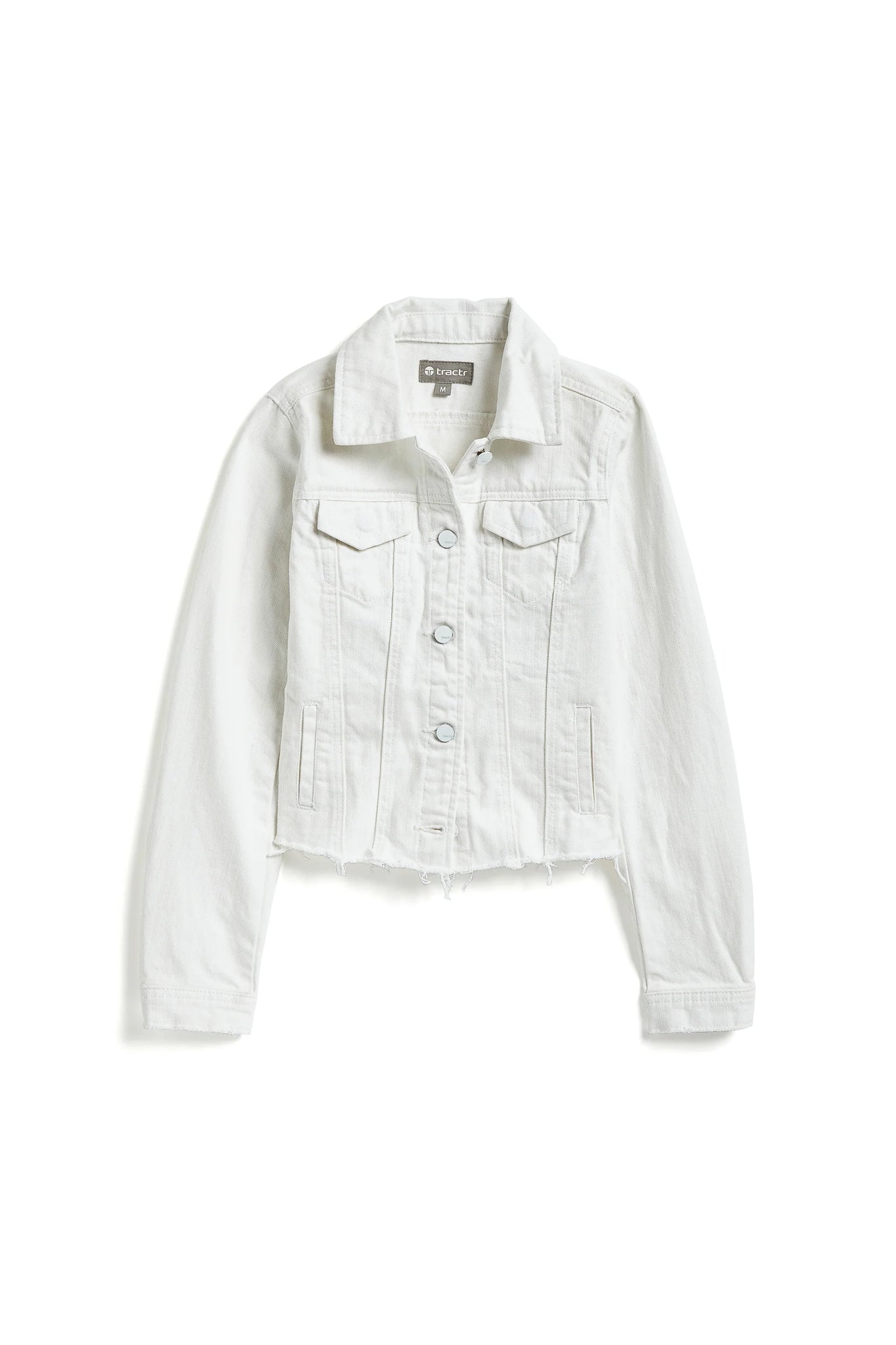 Raw Edge White Denim Jacket